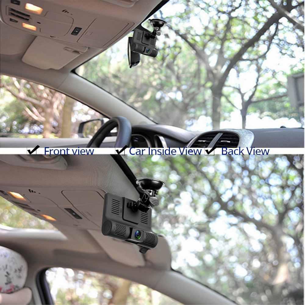 Car DVR 4inch Screen Dash Cam 3 Cameras Parking Monitor Car Video Recorder