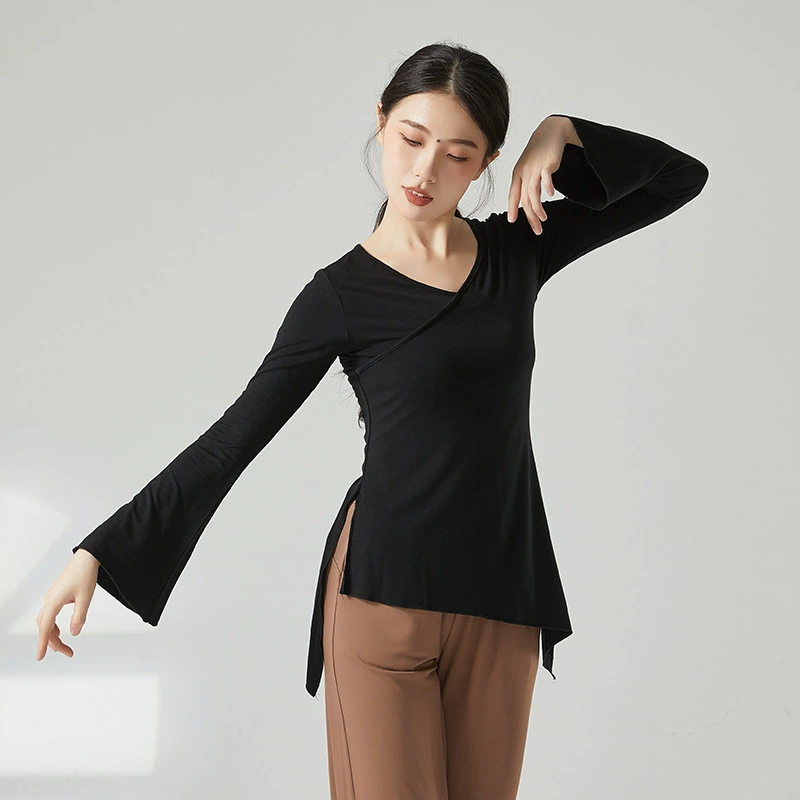 Новая танцевальная одежда с колокольчиками, одежда для классических танцев, Женский взрослый свободный этнический танцевальный Топ