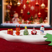 淄博琉璃圣诞小摆件氛围感迷你微景观桌面装饰圣诞节礼物车载饰品