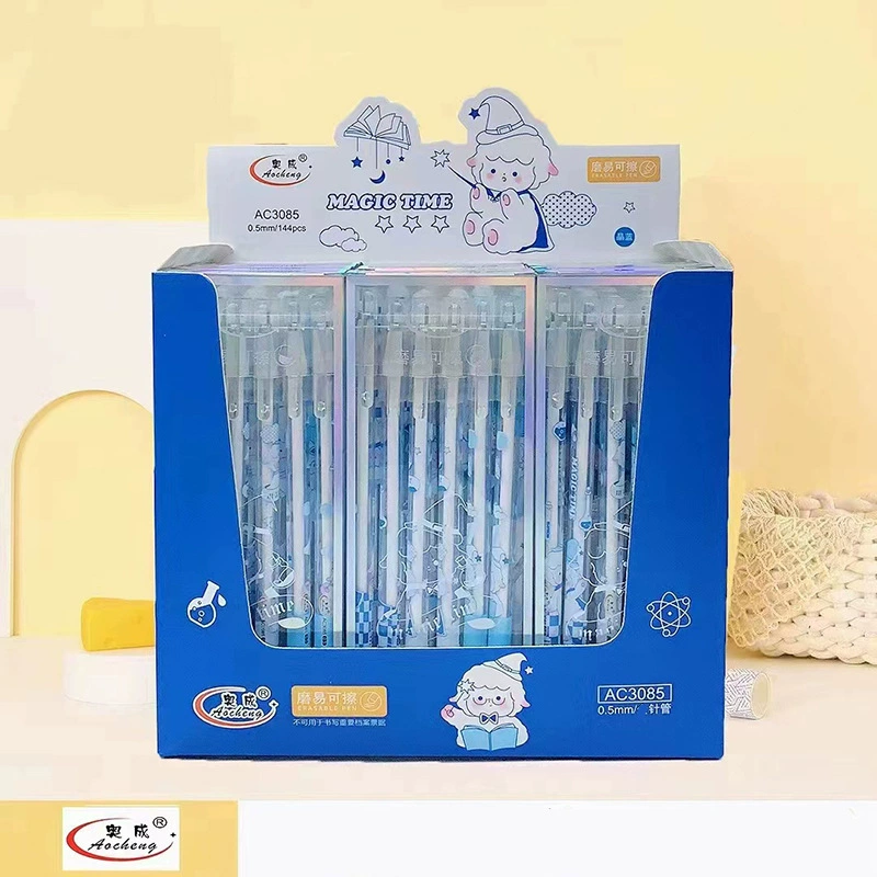 Стираемая гелевая ручка Aocheng 0,5 мм игольная трубка Тип фрикционная гелевая ручка синий милый мультяшный термоластик ручка