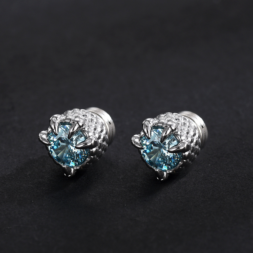 Maldives Dragon Claw Freshwater Blue Magnetic Men's Hip Hop No Piercing Ear Bone Clip Women's Jewelry Earrings_voghion.com