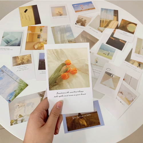 Korean style art simple small fresh card ins style postcard wall decoration photo background wall set of 30 pieces