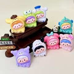 实色歪歪三丽欧树脂摆件 diy饰品配件对对碰萌粒盲袋挂件潮玩萌粒