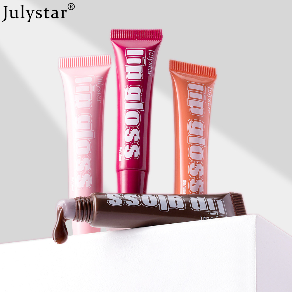 Julystar's best-selling Lip Moisturizing Fruit-flavored Lip Gloss 4-tube Set, Lip Gloss Moisturizing and Hydrating Lip Oil Makeup undefined