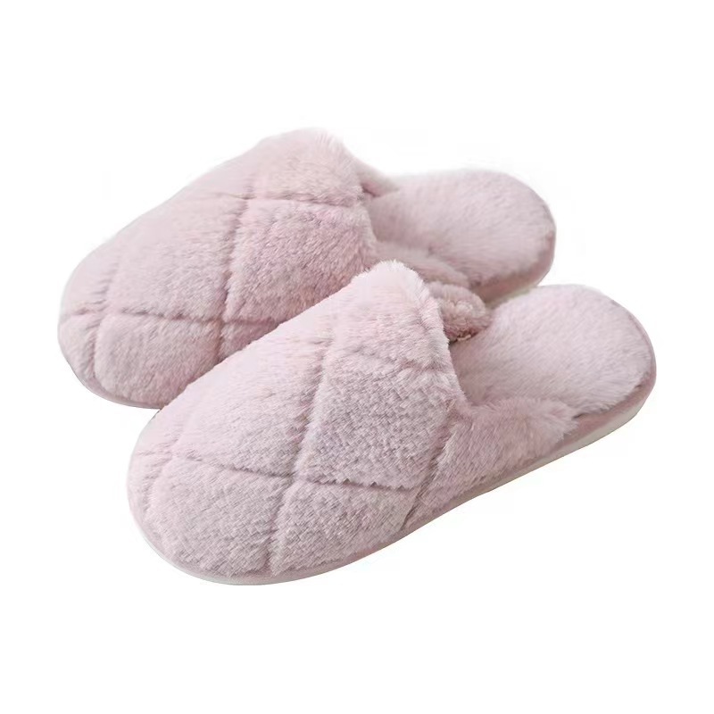 New cute women's thick and warm winter plush home slippers_voghion.com