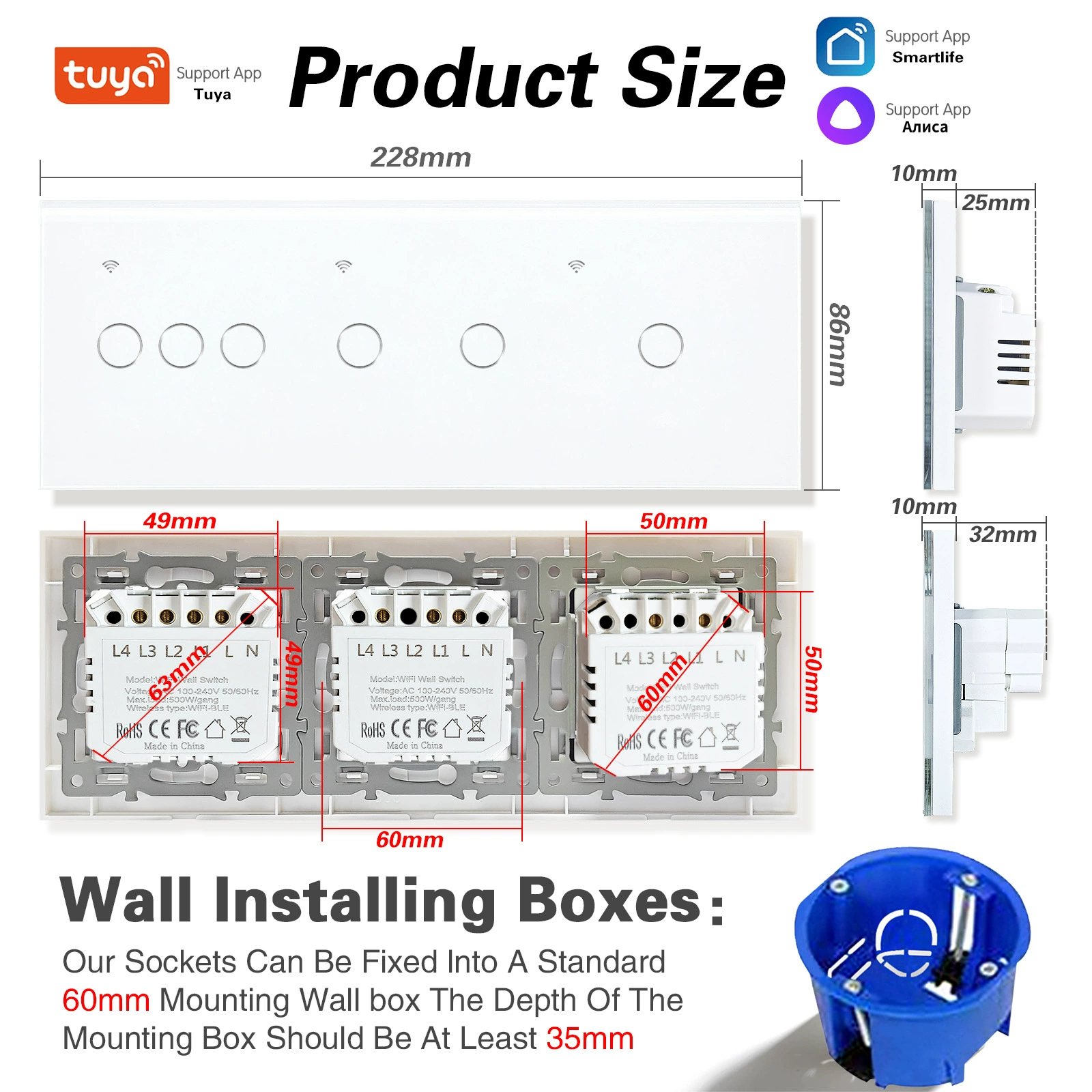 228 -type Bidding Caddy Smart WiFi Switch APP remote time -time Alice Voice Single Open Panel