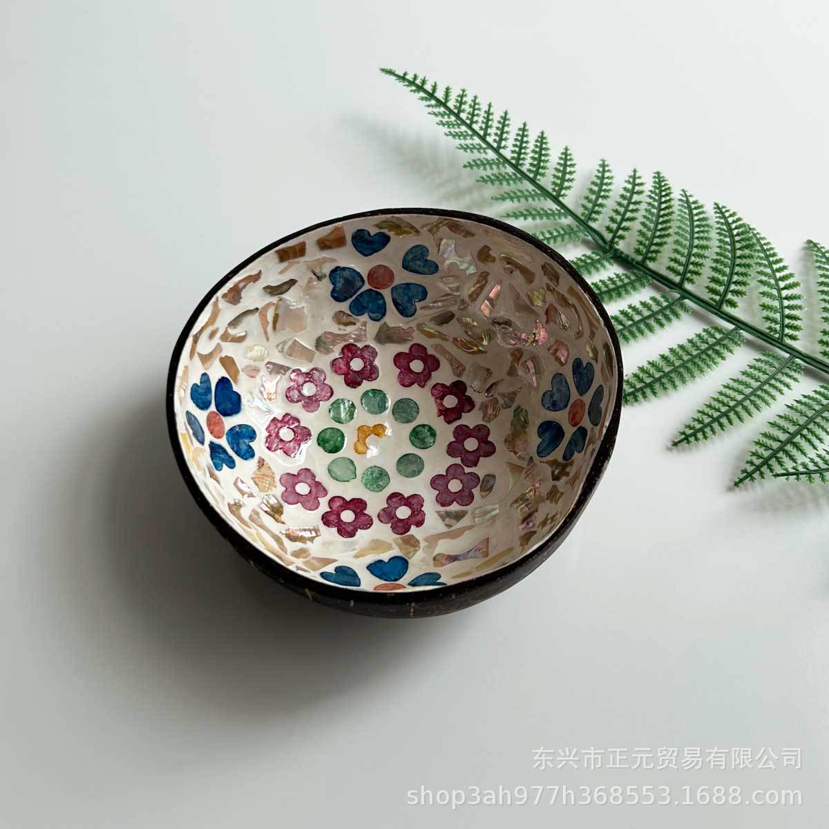 Tazón de coco, bandeja de almacenamiento de llaves de puerta de entrada, conchas de coco, tazón de cubiertos, decoración del hogar, bandeja de almacenamiento de dulces, semillas de melón