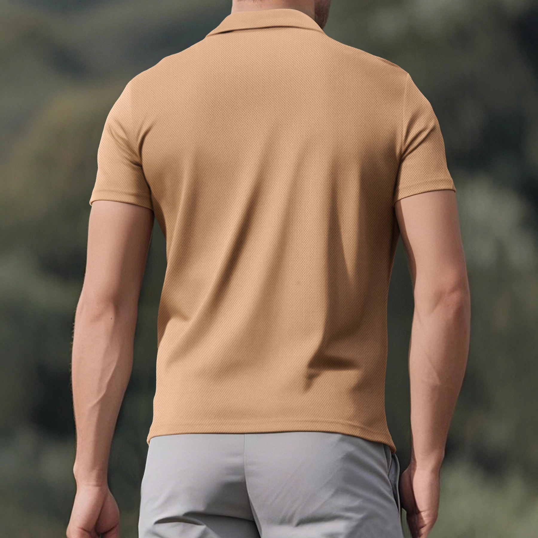 Europa y Estados Unidos transfronterizos hombre polo de verano con solapa de mangas cortas transpirables piel deportiva casual moda de hombre de mangas cortas hombre