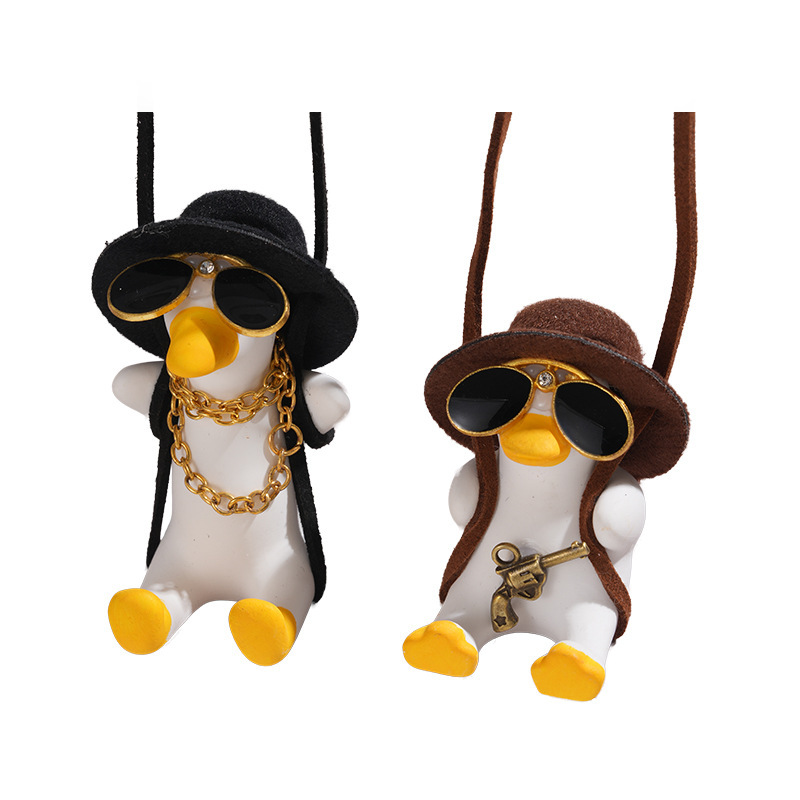 Car Interior Decoration Cross-Border Trade Car Hanging Ornaments Car Swing Duck White Slim Hanging Decoration Aromatherapy Car Accessories