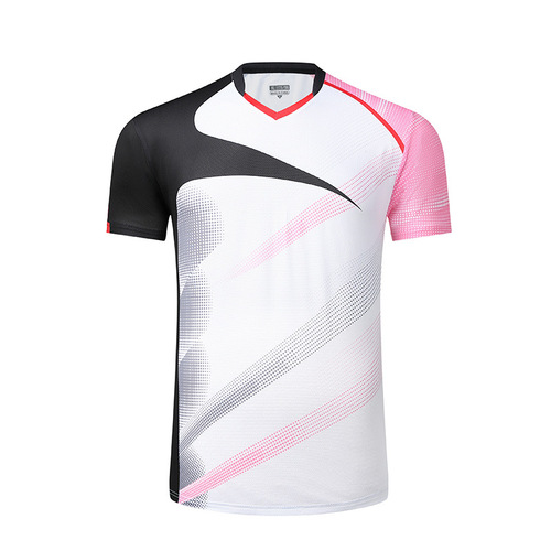 Summer New Badminton Clothes Short Sleeve Top Quick Dry Breathable Table Tennis Clothing for Men and Women Competition Sports Training Wear