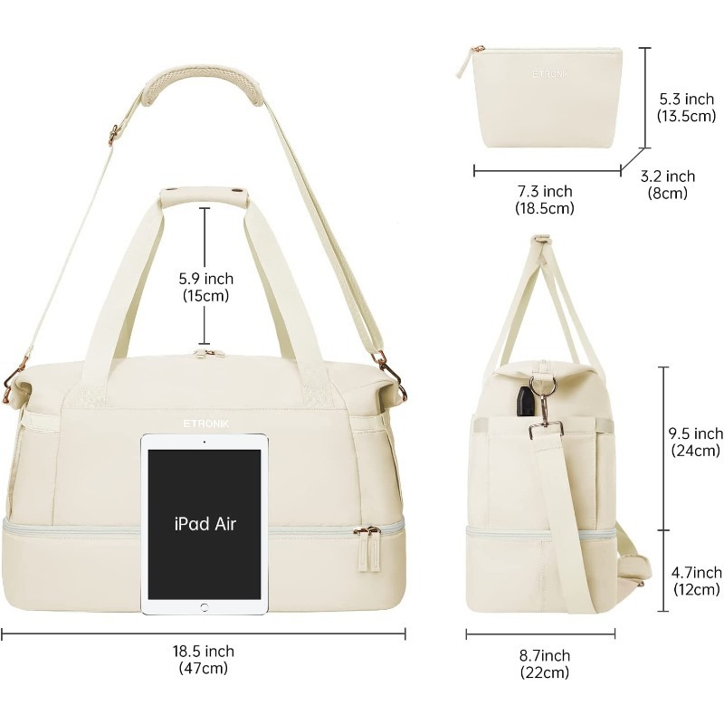 Hot Sale Gym Travel Bag USB Charging Port Waterproof Breathable Durable Dry Wet Separation Multifunctional_voghion.com