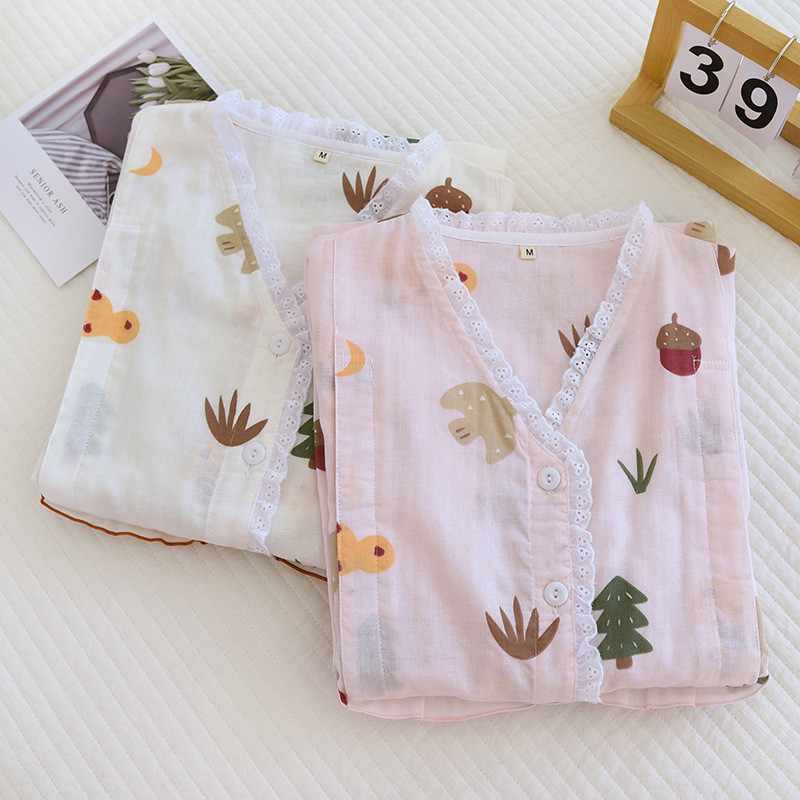 A variety of 200kg double-layer cotton yarn monthly clothes for pregnant women after delivery in March and April summer thin breathable nursing clothes