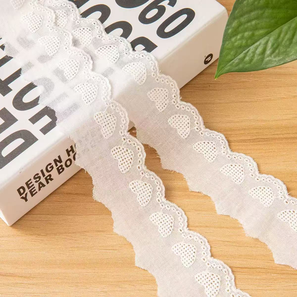 现货4.3cm爱心棉布刺绣花边蕾丝花边洛丽塔家居软饰童装裙边辅料