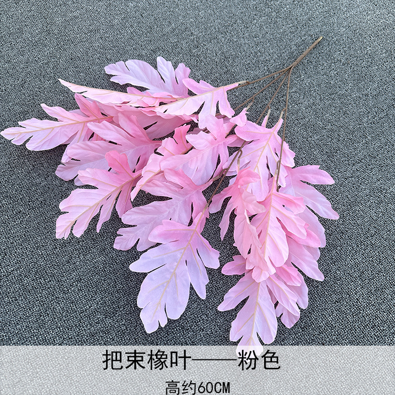 Cepillado mango de tela manojo de hojas de elefante decoración de salón de boda T diseño de mesa simulación planta verde hojas decoración del hogar flores falsas