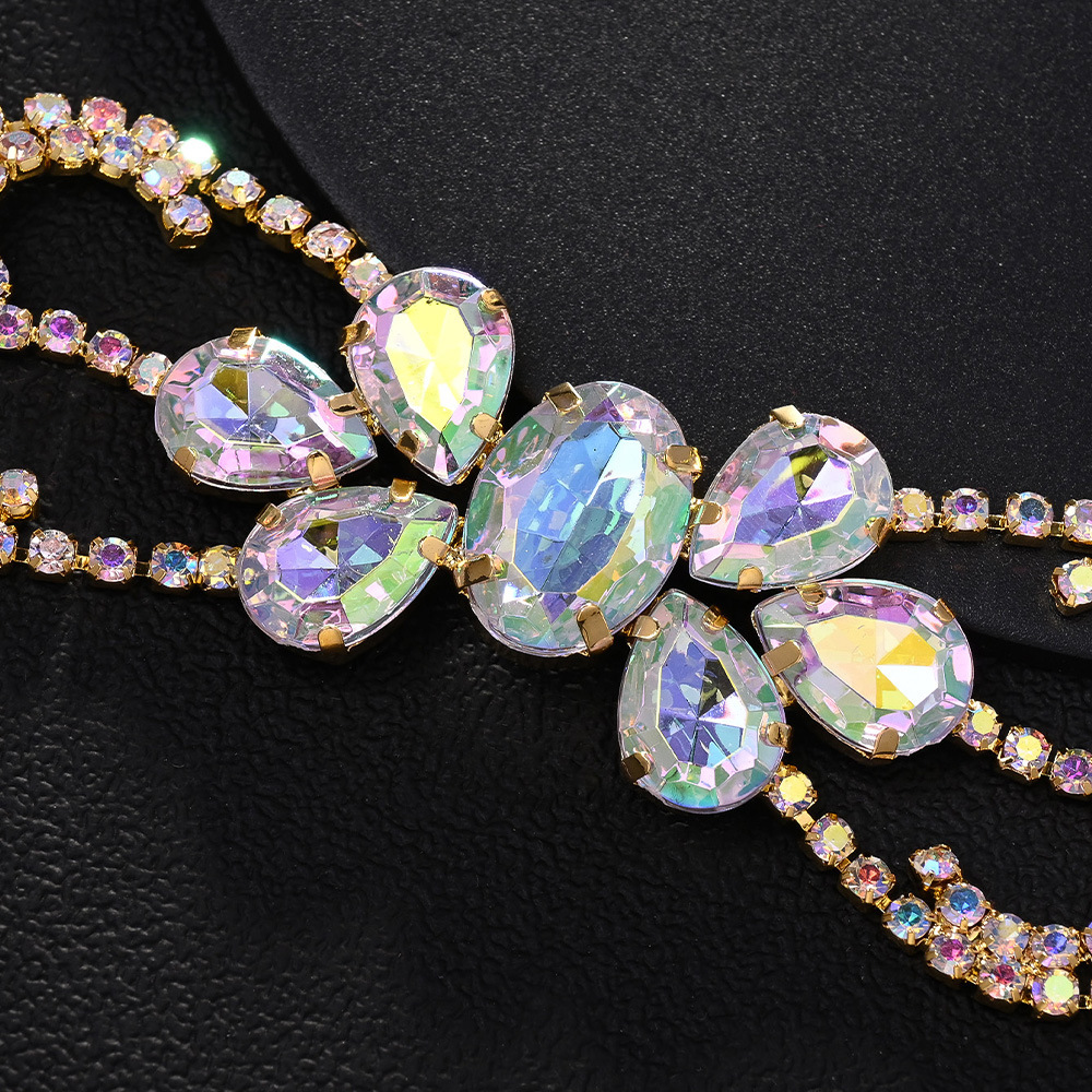 Bohemia color gota de agua correa de cabello moda cadena de cabeza de diamante cadena de cabello accesorios de diseño Headwear