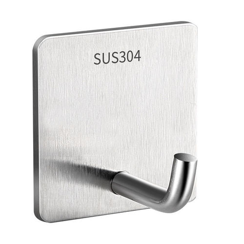Stainless steel acrylic no-drill hooks strong adhesive kitchen wall hanging sticky hooks clothes invisible nail metal hook