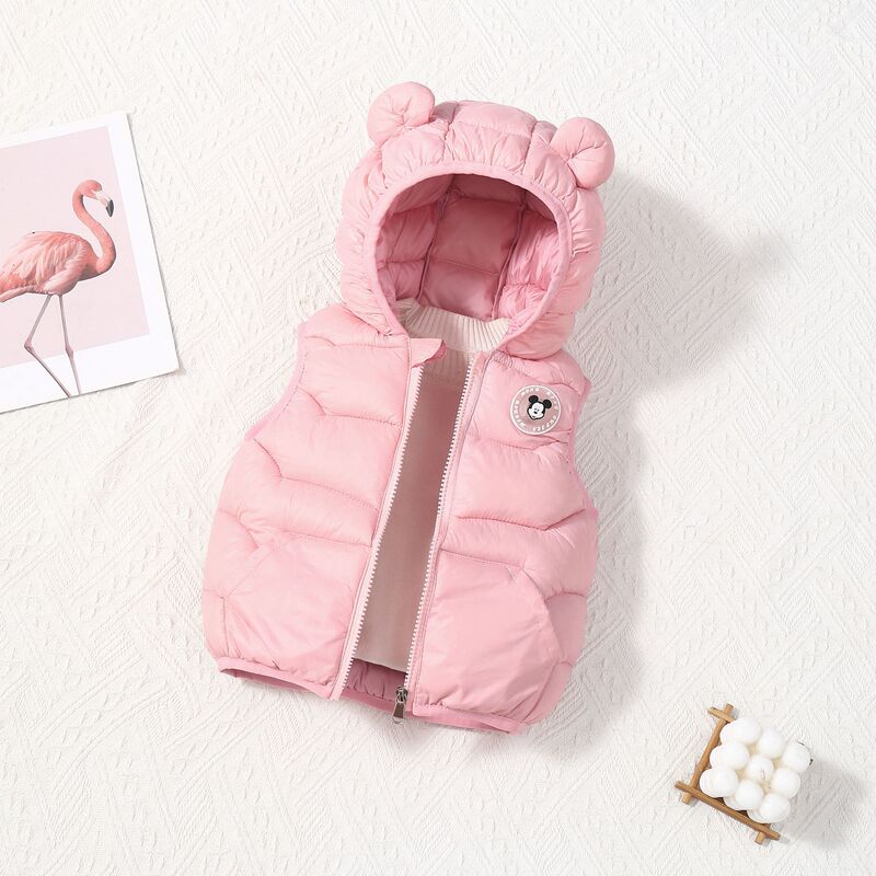 Cross-Border New Children's Cotton Vest for Boys and Girls, Light-Up Winter Warm Hooded Vest Jacket for Small and Medium-Sized Children