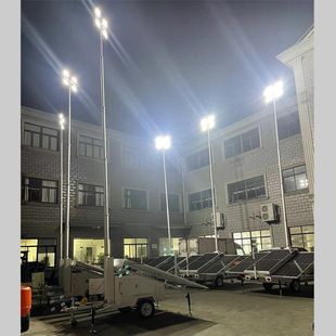 Mobile Lighting Solar Lighthouse LED Lifting Work Light Car 9m High Rod Mobile Flood-proof Field Lighting Equipment