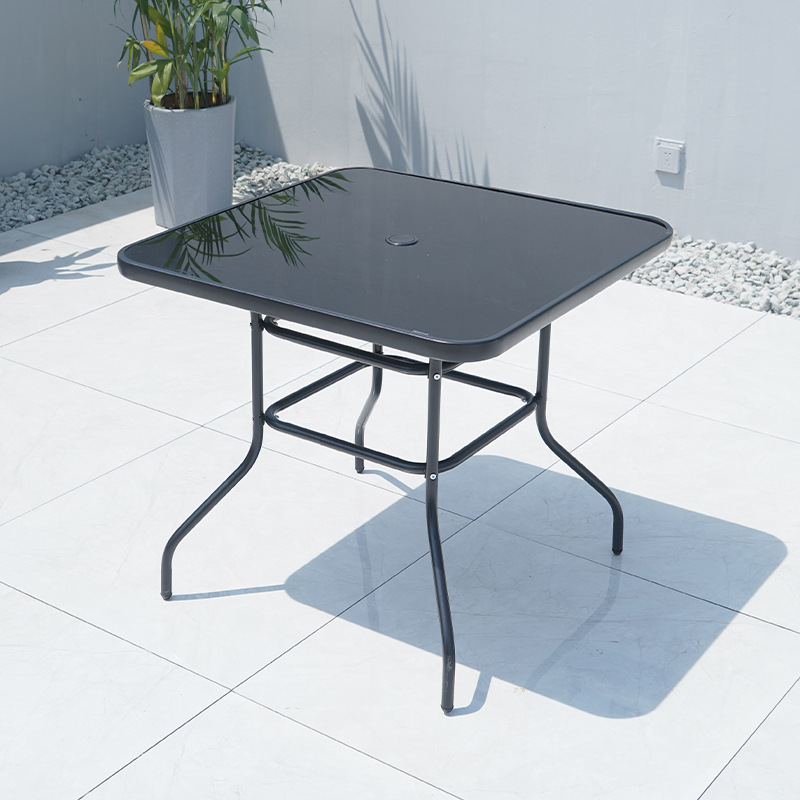 Mesa al aire libre y silla Silla de ratán silla con paraguas tres o cinco piezas conjunto patio balcón acampar al aire libre té ocio respaldo combinación de mesa y silla