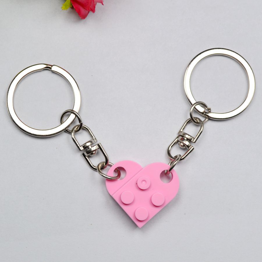 8589 amor bloques de construcción llavero Amazon Venta caliente transfronteriza Cadena de Suministro creativo DIY joyería hecha a mano