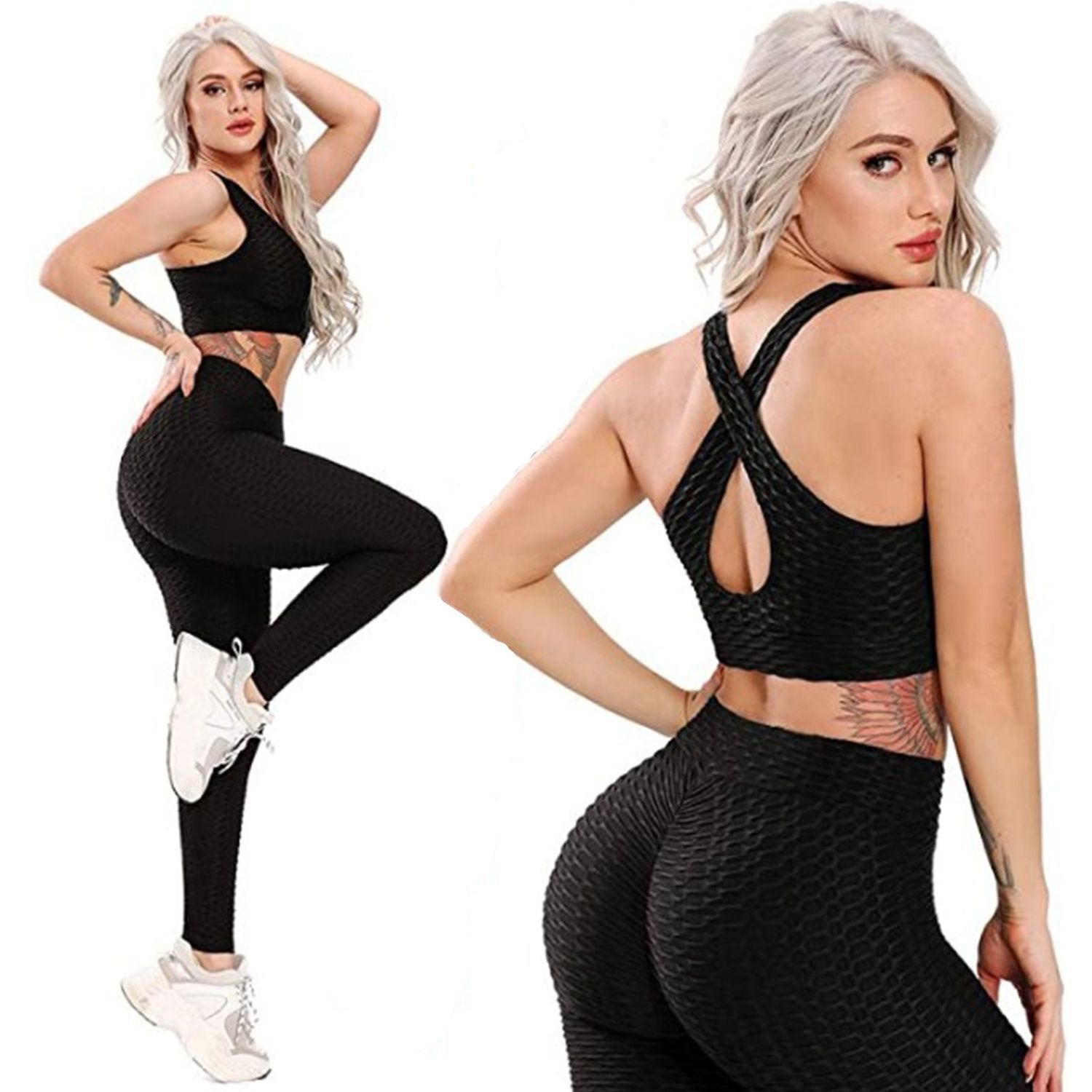 Yoga Fitness Pantalon Haute Élastique Jacquard Yoga Pantalon Taille Haute Hip Up Sports Yoga Costume pour Femmes_voghion.com