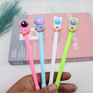 Cute Bear Spaceman Series Soft Rubber Head Creative Student Pen ins Simple New Gel Pen