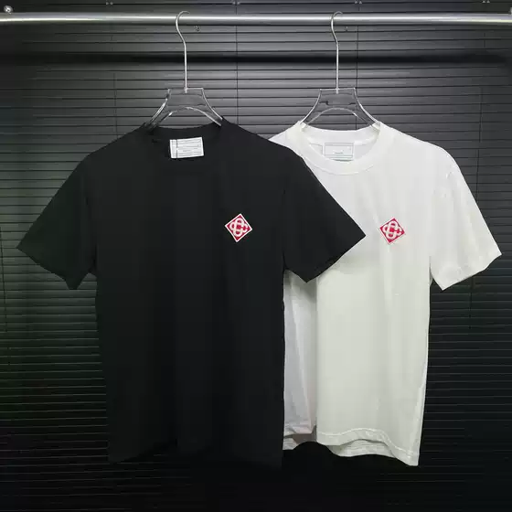 Casablanca Summer New Arrival Short Sleeve T-Shirt for Men and Women, Embroidered Chest, Versatile Top