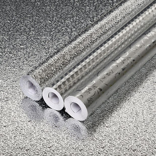 Kitchen Oil-Proof Stickers, High Temperature Resistant Self-Adhesive Wallpaper, Waterproof and Moisture-Proof Film, Countertop Cabinet Aluminum Foil Paper Thickeneded Wallpaper