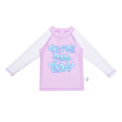 New girl's cute long-sleeved shorts split swimsuit medium big boy girl's sunscreen long-sleeved children's swimsuit