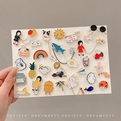 Cartoon Cute Japanese-style brooch student medal accessory Instagram trendy bag packaging decoration pin clothing collar badge for women