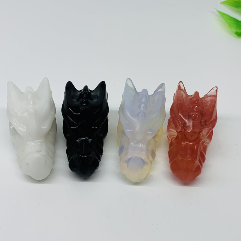 天然水晶多种材质龙头雕刻件水晶原石小摆件 热销 图 2