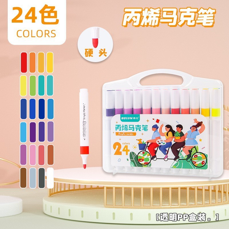 クリエイティブアクリルマーカーペン 24/36/48 色 diy 学生不透明手描き落書きブラシセット文房具|undefined