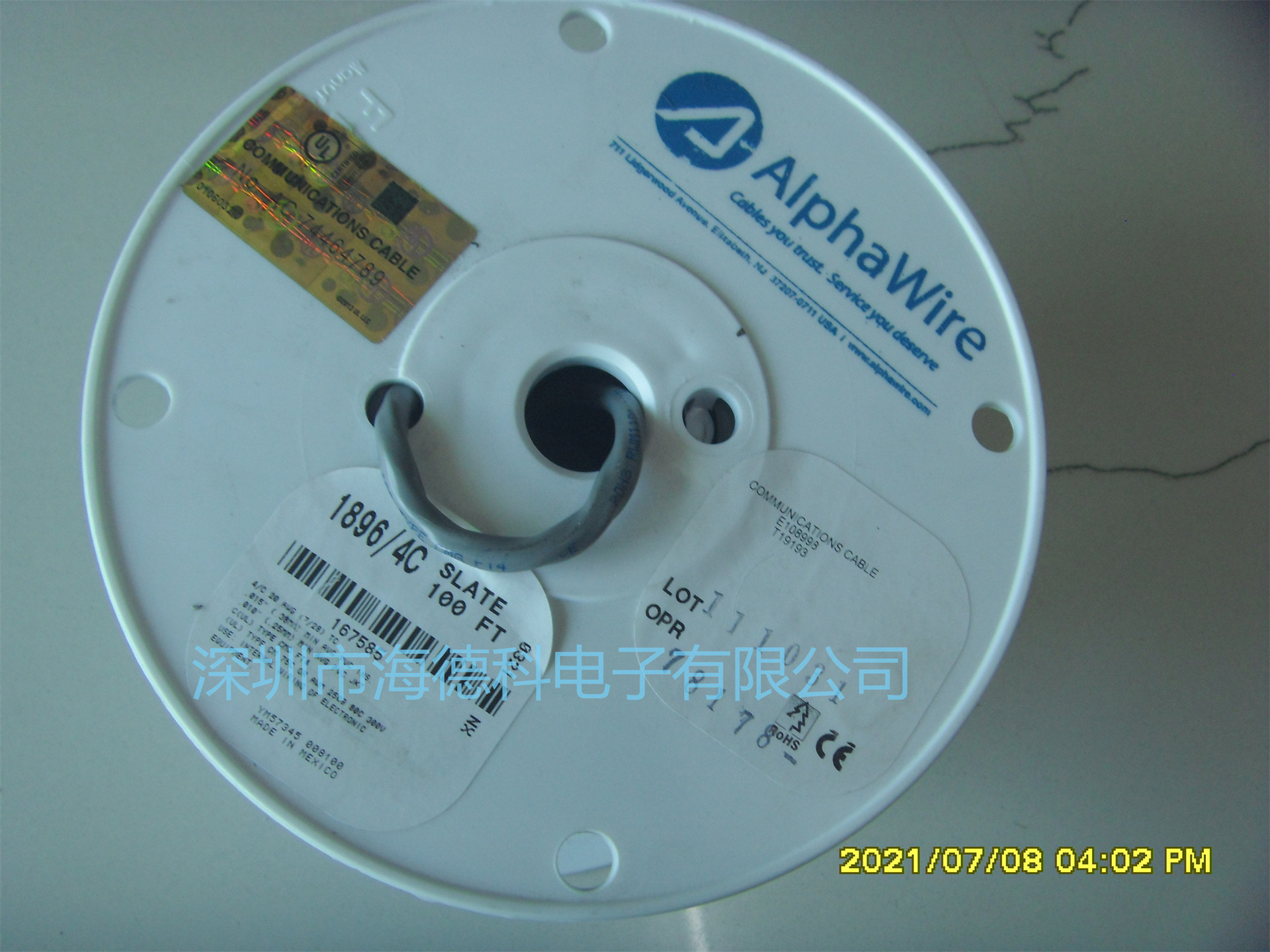 海德科电子  MIL-DTL-16878/6电线alpha wire2845/7bk005