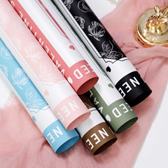 Factory wholesale new Korean burgundy flower wrapping paper special thickened waterproof feather paper flower bouquet wrapping paper