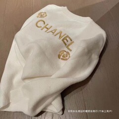 小香风金线山茶花字母刺绣毛衣春秋冬新款女士爆款甜酷风百搭冬季