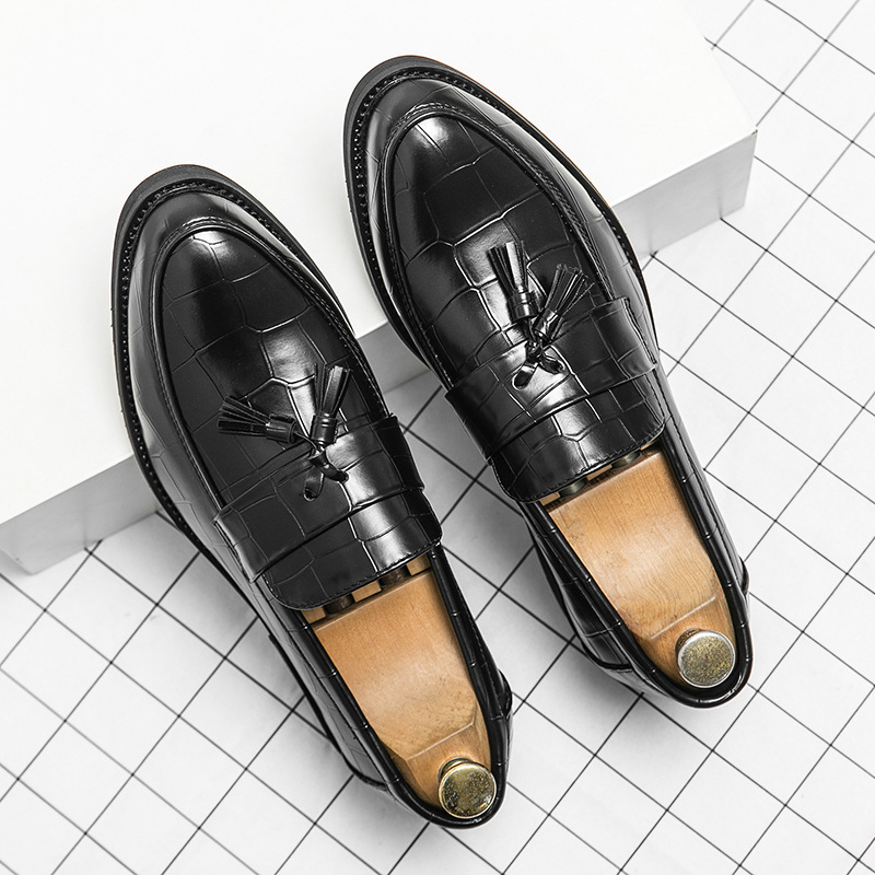 Zapatos de cuero de bordas grandes, zapatos de hombre, zapatos Lefour, zapatos de negocios coreanos, zapatos de hombre. image 5