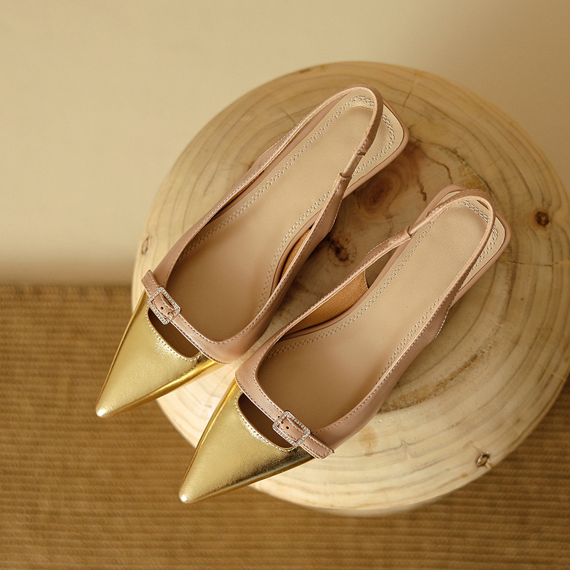 CHIKO Leneisha Pointy Toe Kitten Heels Slingback Shoes