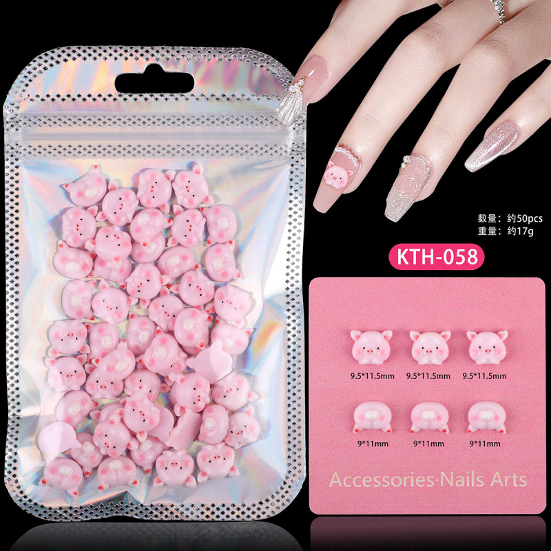 人気のネイルアートアクセサリーヒョウ柄 KT 猫バタークマバブルマートネイルアート漫画 diy ウェアラブルネイルアクセサリー|undefined