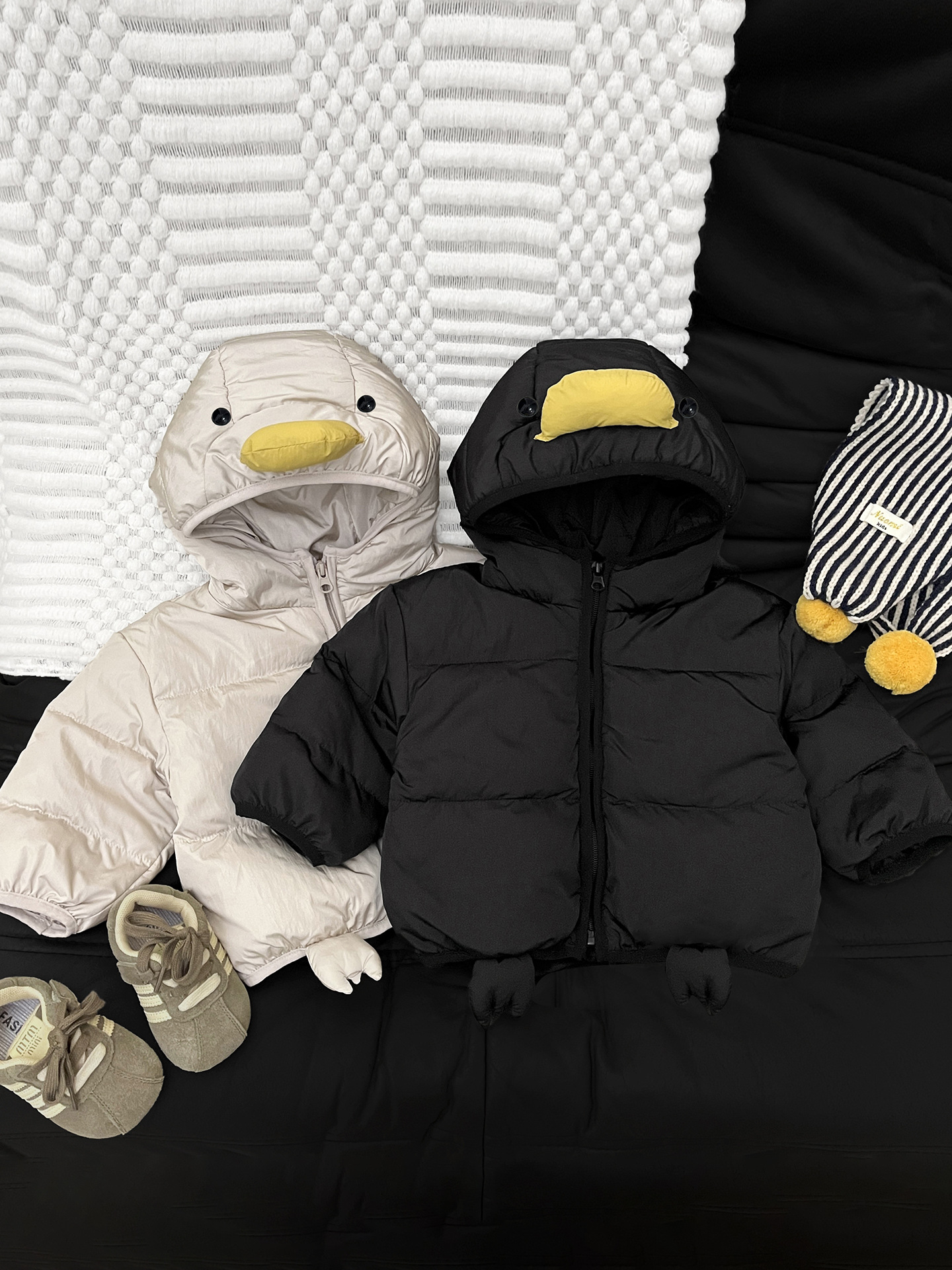 Ropa de invierno bebé encantador caricatura blanco chaqueta de plumón cálida para niños coreanos abrigo de invierno