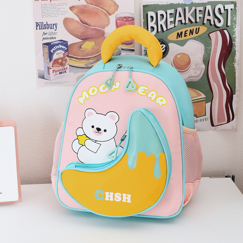 Mochila infantil de dibujos animados lindos osos niñas mochila transpirable 3 años de edad 5 años de edad preescolar mochila para niños pequeños