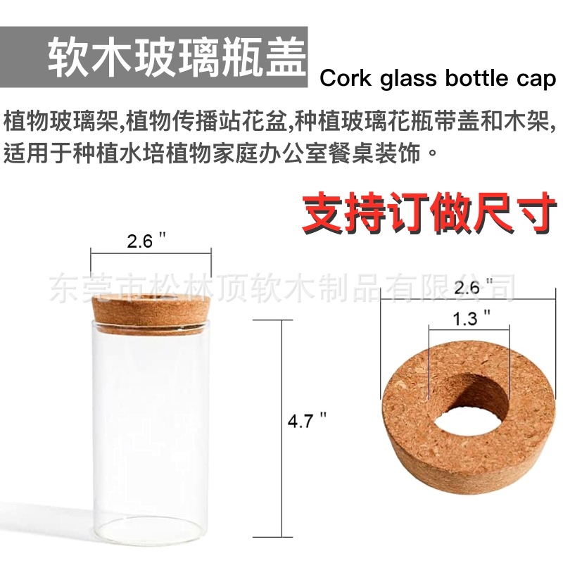 软木塞盖绿植养殖种植盆栽玻璃瓶罐支撑固定内托塞子绿苗培植支撑