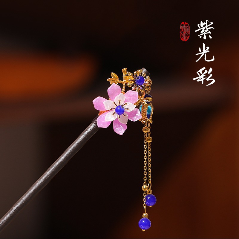 Nuevo estilo chino flange flores alfileres de cabello de alta calidad mujer cabeza trasera alfileres de cabello chino cheongsamos alfileres de cabello tocado