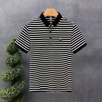 Модная полосатая футболка с короткими рукавами Polo нижняя рубашка с полукругом мужская повседневная новая мужская футболка топ оптом