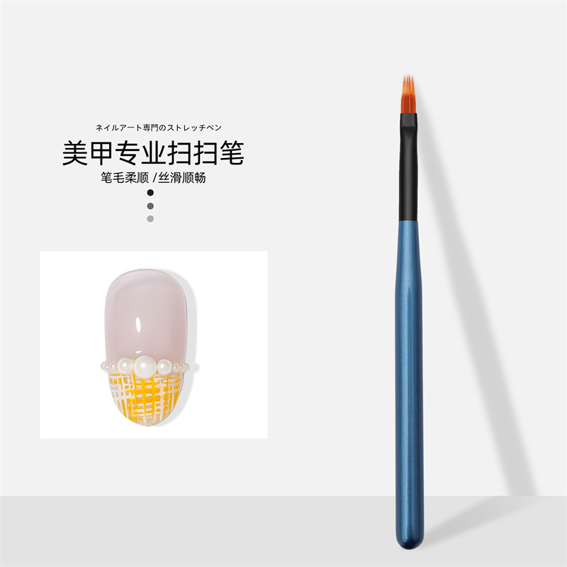 Cruz-frontera especial de madera varilla de uñas de arte serrado pluma degradado pluma de escaneo pluma de uñas de arte manchas de doble capa de la pluma de la pintura al por mayor