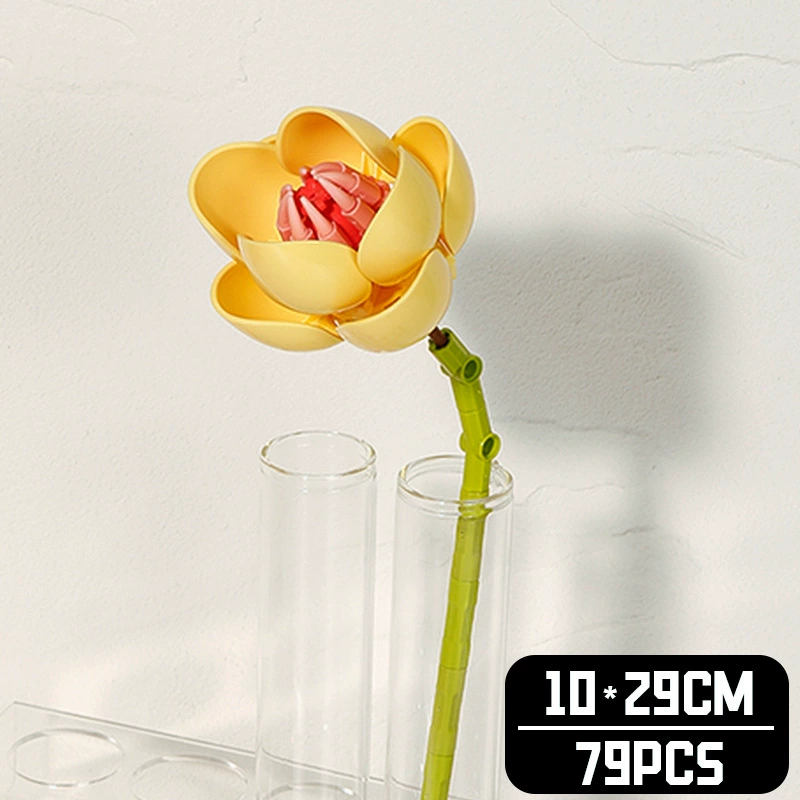 Realistic Table Flower Set, DIY Miniature Bouquet Constructor, Assorted Rose & Sunflower Models, Gift
