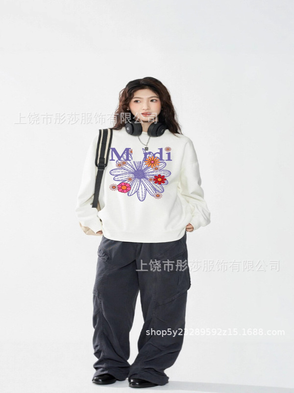 2025新款时尚韩国Mrdi卫衣金高银明星同款小雏菊多花腊肠狗上衣|undefined