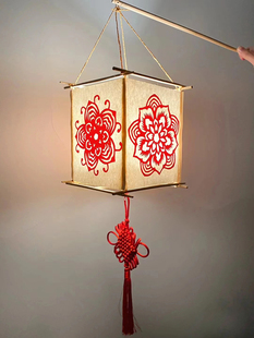 Artistic Paper-Cut Symmetrical Window Decoration Pentagonal Folding Handmade Hollow-Out Rice Paper Finished Red Paper Traditional Craft