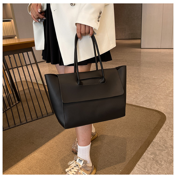 2024 Donna Nuovo Lare Capacità Alta Qualità Texture Semplice Tempo Libero Colore Solido PU Versatile Trendy Portatile Ascellare_voghion.com