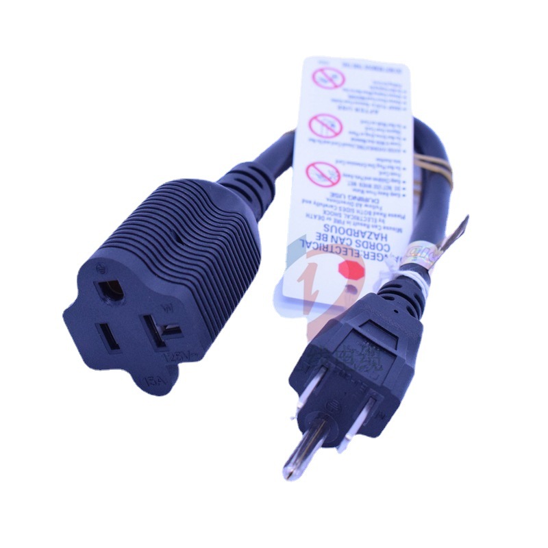 UL美标三插公母电源连接线 5-15 +5-20/6-20大功率美规电源线18号