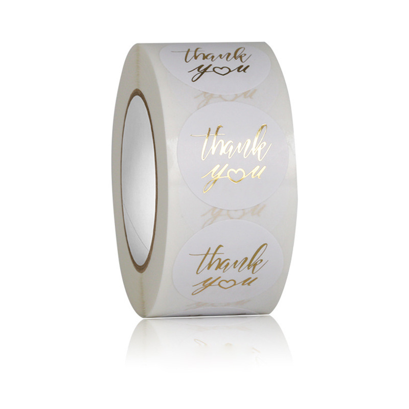 Fashion Simple White Bronzing Letter Thankyou Sticker